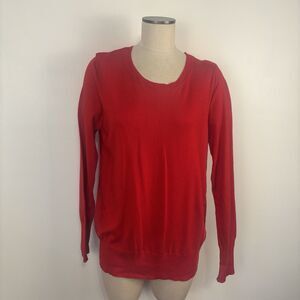 Mossimo Target Womens 1X Red Pullover Lightweight Sweater Nylon Rayon Blend